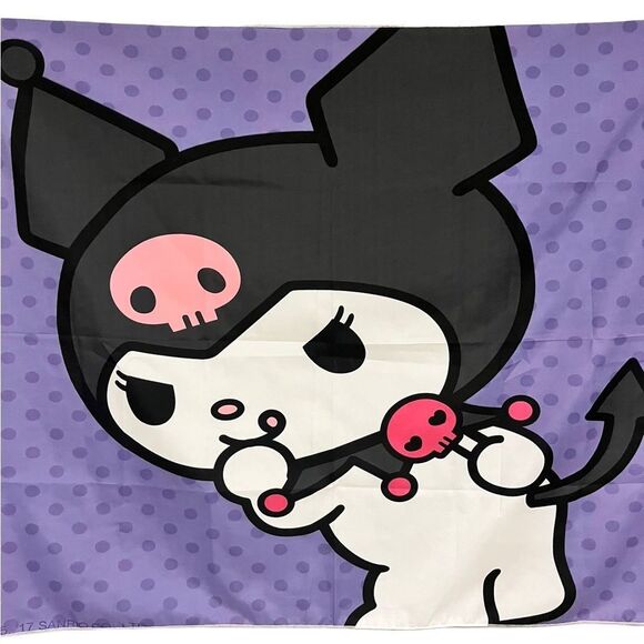 Sanrio Kuromi Cheeky But Charming Purple Black Wall Hanging Tapestry - Picture 2 of 5